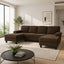 LLappuil Sectional Sofa, 104" Sectional Couch with Dual Chaise, Upholstered Sofa Couch for Living Room Brown
