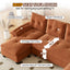 LLappuil Sectional Sofa, U Shaped Sectional Couch with Pull Out Sofa Bed, Chenille Convertible Sleeper Sofa Bed with Chaise, Removable Armrests, USB Ports Orange
