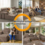 LLappuil 145" Sectional Sofa, Oversized Modular Sectional Sofa with Cup Holder, Hidden Storage, 4 Seat Corduroy Sofa Couch with Chaise for Living Room Brown