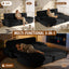 LLappuil 95" Pull Out Sofa Bed Queen Size, Oversized Corduroy Loveseat Sofa Couch Convertible Sofa Bed for Living Room Black