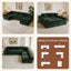 LLappuil 130" Sectional Sofa, U Shaped Modular Sectioanl Couch with Chaise, Boneless Corduroy Cloud Sofa Couch for Living Room, No Assembly Compression Sofa Green