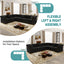 LLappuil 115" Sectional Sofa, Oversized Sectional Couch with Pull Out Sofa Bed King Size, Velvet Button Tufted Chesterfield Sofa Couch with Trim Rolled Arms for Living Room Black