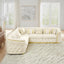 LLappuil Sectional Sofa, 111" Chesterfield Sofa with Curved Arm Button Tufted, Velvet Cloud Sofa Couch for Living Room Beige