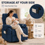 LLappuil Recliner Chair, 360° Swivel Reclining Chair, Manual Nursery Glider Rocker Recliner Chair for Living Room, Corduroy Beige