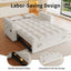 LLappuil Pull Out Sofa Bed Full Size, 65" Loveseat Sofa Convertible Sofa Bed, Chenille Sofa Couch with Small Toptable, Charging Port, Hidden Storage Armrest for Living Room Beige
