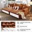 LLappuil 2 Piece Chaise Lounge Chair Indoor, Corduroy Boneless Sofa Bed, Deep Seat Sleeper Couch Reading Chairs, Cloud Sofas Couches for Living Room, No Assembly Required Orange