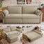 LLappuil Pull Out Sofa Bed Queen Size, 85" Loveseat Sofa with Movable Ottoman, USB Charging Port, Corduroy Sofa Couch Convertible Sofa Bed for Living Room Camel