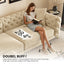 LLappuil Pull Out Sofa Bed King Size, 98" Tufted 3 Seat Sofa Convertible Sleeper Sofa Bed, Oversized 28" Deep Seat Velvet Sofa Couch for Living Room Khaki