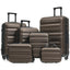 LLappuil 6 Piece Luggage Set, ABS Hardshell Suitcases with Dual Spinner Wheels for Travel & Business