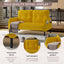 LLappuil Loveseat Sofa, 47" Small Couch, Love Seat Corduroy Sofa Couch for Compact Space Yellow
