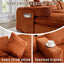 LLappuil Sectional Sofa, Oversized 138" Sectional Couch Convertible Sofa Bed, 6 Seat Corduroy Sofa Couch with Side Pocket for Living Room, No Assembly Orange