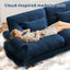 LLappuil 130" Sectional Sofa, Modular Sectional Couach with Movable Ottoman, Oversized Velvet Cloud Couch for Living Room