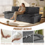 LLappuil 95" Pull Out Sofa Bed Queen Size, Oversized Corduroy Loveseat Sofa Couch Convertible Sofa Bed for Living Room Gray