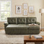 LLappuil 88" Sectional Sofa, Mid-Century L Shaped Sectional Couch with Pull Out Sofa Bed, Convertible Sofa Bed with Storage Chaise for Living Room, Foil Fabric Black