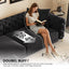 LLappuil Pull Out Sofa Bed King Size, 98" Tufted 3 Seat Sofa Convertible Sleeper Sofa Bed, Oversized 28" Deep Seat Velvet Sofa Couch for Living Room Black