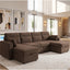 LLappuil 83" Sectional Sofa, Compact Sectional Couch with Reversible Storage Chaise, Breathable Foil Fabric Sofa Couch Convertible Sofa Bed with Cup Holder for Lving Room