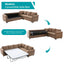 LLappuil Sectional Sofa, Pull Out Sofa Bed Queen Size, 6 Seat Sofa Couch Convertible Sleeper Sofa Bed for Living Room Brown