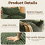 LLappuil Bean Bag Chair with Ottoman, Lazy Sofa Chair for Adults, Memory Foam Bean Bag Chairs with Filler Included for Living Room Bedroom Green