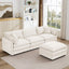 LLappuil Modular Sectional Sofa, Sectional Couch with Movable Ottoman, Chenille 4 Seat Cloud Sofa Couch for Living Room Beige