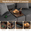 LLappuil Modular Sectional Sofa, 138" Oversized Sectional Couch Wiht USB & Wireless Charge, 6 Seat Corduroy Sofa Couch with Coffee Table Board for Living Room Gray