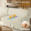 LLappuil 94" 3 Seater Sofa, Chenille 4 Seat Sofa for Living Room, 26.4" Extra Deep Seat Mid Century Sofa Beige