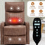LLappuil Recliner Chair, 360° Swivel Massage Recliner Chair with Heat, Nursery Glider Rocker Recliner Chair for Living Room, Bedroom, Faux Leather Brown