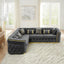 LLappuil Sectional Sofa, 111" Chesterfield Sofa with Curved Arm Button Tufted, Velvet Cloud Sofa Couch for Living Room Gray