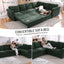LLappuil Sectional Sofa, Pull Out Sofa Bed King Size, 6 Seat Chenille Sofa Couch Convertible Sleeper Sofa Bed for Living Room Green