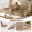 LLappuil 95" Pull Out Sofa Bed Queen Size, Oversized Corduroy Loveseat Sofa Couch Convertible Sofa Bed for Living Room Camel