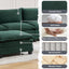 LLappuil Sectional Sofa, 4 Seat Corduroy Cloud Sofa Couch with Reversible Ottoman for Living Room Green