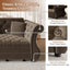 LLappuil 98" Pull Out Sofa Bed King Size, Oversized Chesterfield Velvet Sofa with Flower Tufting, Loveseat Sofa Couch Convertible Sofa Bed for Living Room Brown