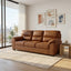 LLappuil 81" Mid-Century Modern Sofa, 3 Seat Sofa Cloud Couch for Living Room, Foil Fabric Light Brown