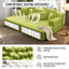 LLappuil 2 Piece Chaise Lounge Chair Indoor, Corduroy Boneless Sofa Bed, Deep Seat Sleeper Couch Reading Chairs, Cloud Sofas Couches for Living Room, No Assembly Required Olive