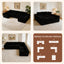 LLappuil 130" Sectional Sofa, U Shaped Modular Sectioanl Couch with Chaise, Boneless Corduroy Cloud Sofa Couch for Living Room, No Assembly Compression Sofa Black