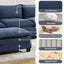 LLappuil Sectional Sofa, 4 Seat Corduroy Cloud Sofa Couch with Reversible Ottoman for Living Room Blue