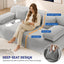 LLappuil Futon Sofa Bed, 79" Loveseat Sofa Convertible Sofa Bed Queen Size, Corduroy Sofa Couch for Living Room Light Gray
