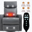 LLappuil Recliner Chair, 360° Swivel Massage Recliner Chair with Heat, Nursery Glider Rocker Recliner Chair for Living Room, Bedroom, Faux Leather Gray