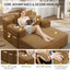 LLappuil Chaise Lounge Chair Indoor, Corduroy Boneless Sofa Bed, Deep Seat Sleeper Couch Reading Chairs, Cloud Sofas Couches for Living Room, No Assembly Required Camel