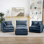 LLappuil Modular Sectional Sofa, Sectional Couch with Movable Ottoman, Chenille 4 Seat Cloud Sofa Couch for Living Room Blue