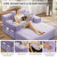 LLappuil Chaise Lounge Chair Indoor, Corduroy Boneless Sofa Bed, Deep Seat Sleeper Couch Reading Chairs, Cloud Sofas Couches for Living Room, No Assembly Required Purple