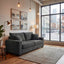 LLappuil 69" Loveseat Sofa, Upholstered Couch with 2 Throw Pillows for Living Room, Linen Dark Gray