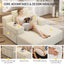 LLappuil Chaise Lounge Chair Indoor, Corduroy Boneless Sofa Bed, Deep Seat Sleeper Couch Reading Chairs, Cloud Sofas Couches for Living Room, No Assembly Required Beige