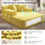 LLappuil Chaise Lounge Chair Indoor, Corduroy Boneless Sofa Bed, Deep Seat Sleeper Couch Reading Chairs, Cloud Sofas Couches for Living Room, No Assembly Required Yellow