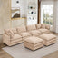 LLappuil Modular Sectional Sofa, Sectional Couch with 2 Movable Ottoman, Chenille 6 Seat Cloud Sofa Couch for Living Room Brown