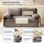 LLappuil 66" Corduroy Sofa, Pull Out Sofa Bed Queen Size, Loveseat Sofa Convertible Sofa Bed for Living Room