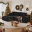 LLappuil 108" Sectional Sofa, Modular Sectional Couch with Right Chaise, Deep Seat Corduroy Cloud Sofa for Living Room Black