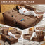 LLappuil 80" Pull Out Sofa Bed Queen Size, Loveseat Sofa Convertible Sofa Bed, Chenille Sofa Couch for Living Room Orange