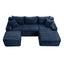 LLappuil Sectional Sofa, 94.5" U Shaped Modular Sectional Couch with Left Chaise, Cloud Courduroy Sofa Couch with Movable Ottoman for Living Room Blue