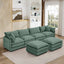 LLappuil Modular Sectional Sofa, Sectional Couch with 2 Movable Ottoman, Chenille 6 Seat Cloud Sofa Couch for Living Room Mint Green