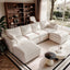 LLappuil 122" Sectional Sofa, U Shaped Sectional Couch with Double Ottoman, Linen Boneless Cloud Couch for Living Room